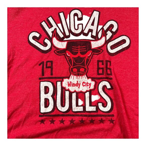 Chicago Bulls Men's Distressed Screened "Windy City 1966" Tee T Shirt Jordan M - Picture 3 of 4